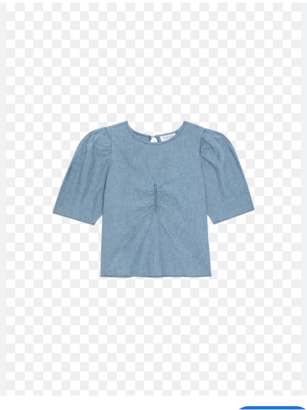 Nation LTD Light Blue Puff Sleeve blouse